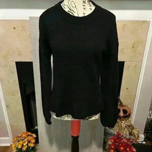 Madewell Womens Bell Sleeve Pullover Sweater. XS. Merino Wool, Alpaca. Black.